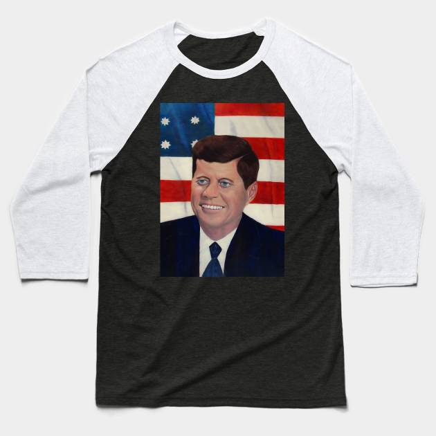 Kennedy Baseball T-Shirt by DarkFeather